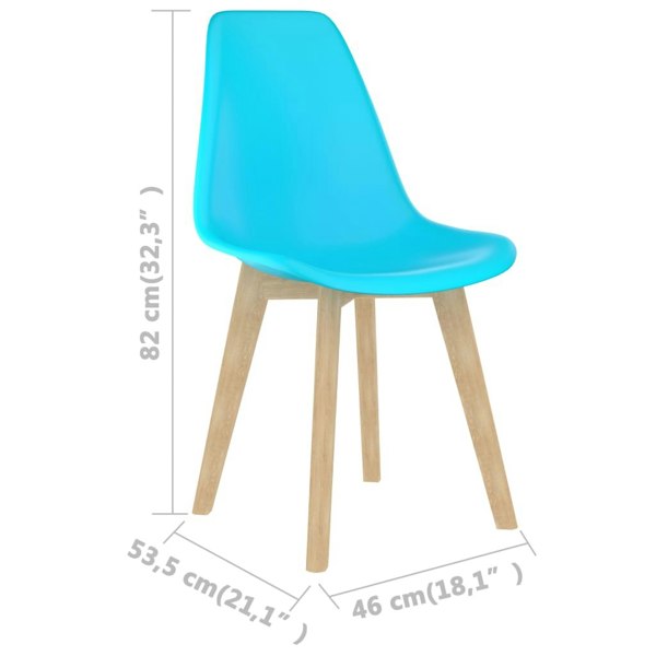 Berkfield Dining Chairs 2 pcs Blue Plastic