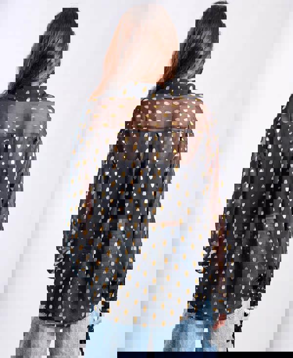 Black Foil Oversized Shirt