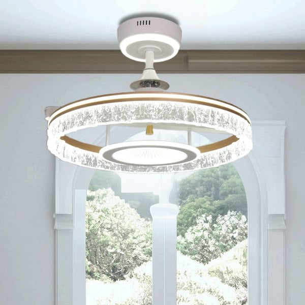 Lightsin Whisper Quiet Reversible Ceiling Fan with Light Acrylic and Metal Fan Ceiling Light Fixture Lightsin UK 