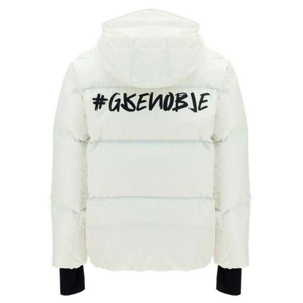 Moncler Grenoble Mazod Logo Printed Puffer Hooded Jacket - White