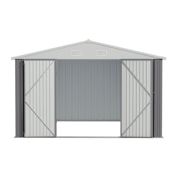 10.5 x 6.7ft Outdoor Garden Metal Storage Shed with Lockable Double Doors Garden Sheds Living and Home 