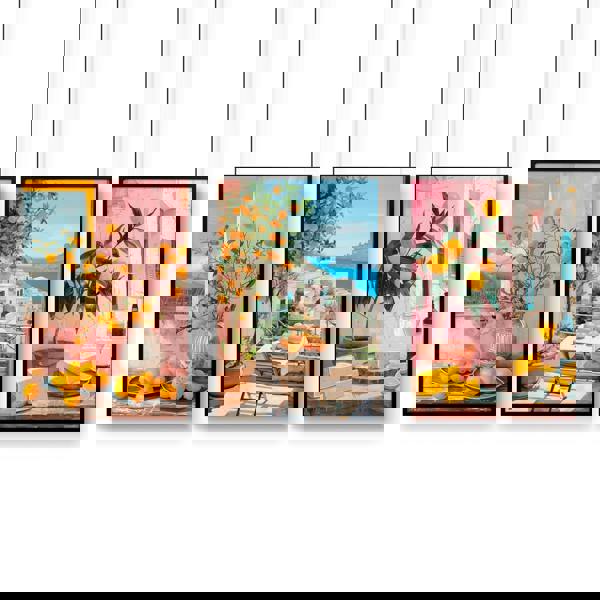 Large Canvas For Living Room | Set of 3 Italian Lifestyle Wall art Prints