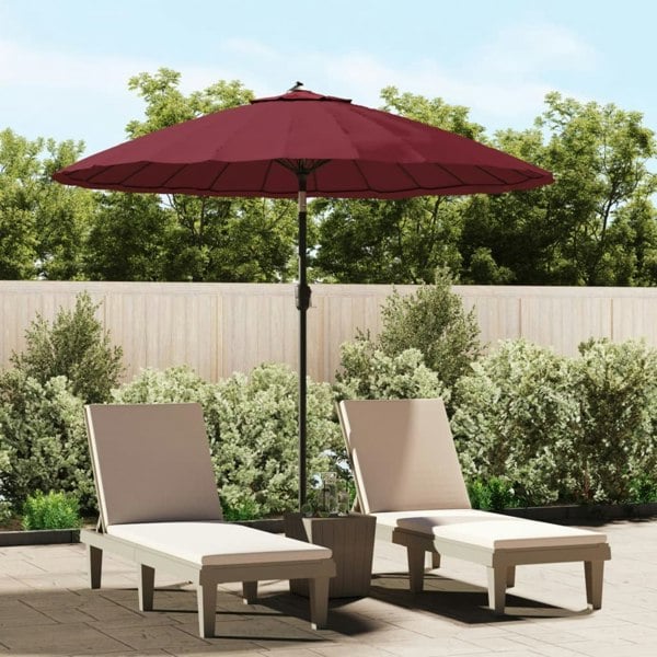 Berkfield Outdoor Parasol with Aluminium Pole 270 cm Bordeaux Red