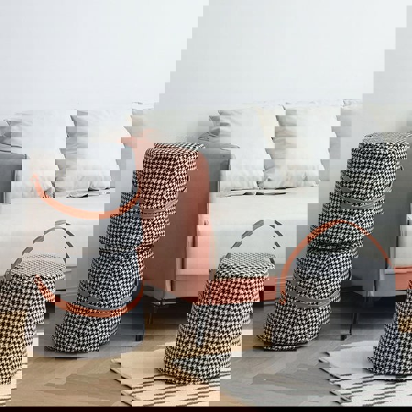 Houndstooth Round Footstool-Rit Concept-Rit Concept