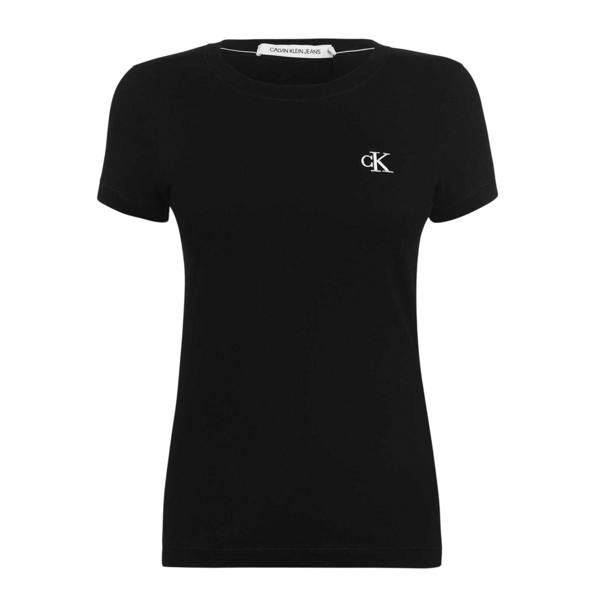 Calvin Klein Womens/Ladies Cotton Slim Short-Sleeved T-Shirt - Black - 