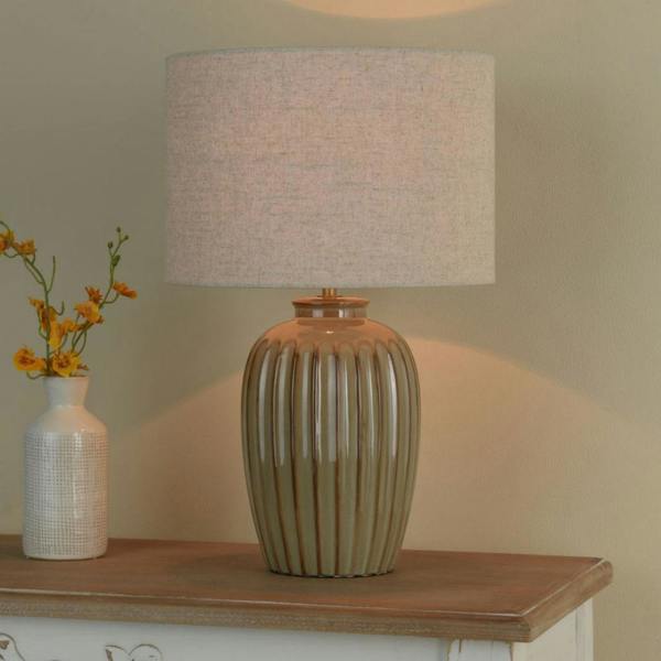 Pagazzi Lighting Zinnia Brown Ribbed Table Lamp