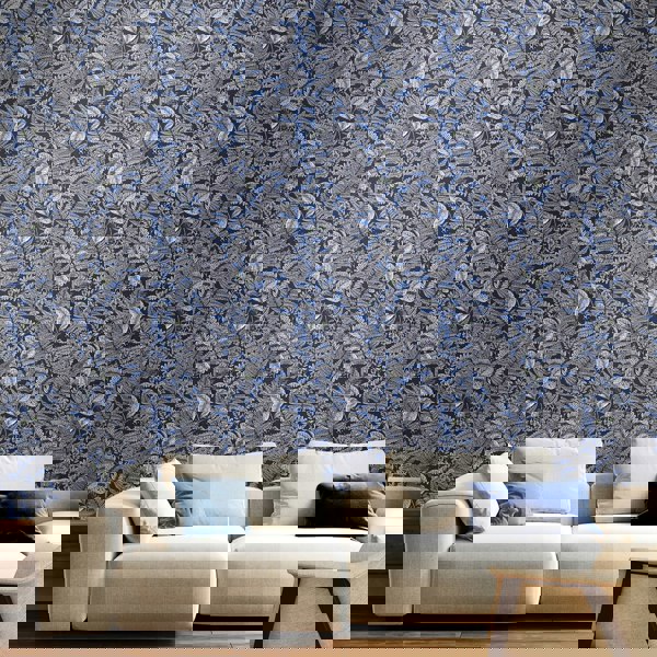 Hoopla Walls Wild Ferns - Indigo 10m Wallpaper