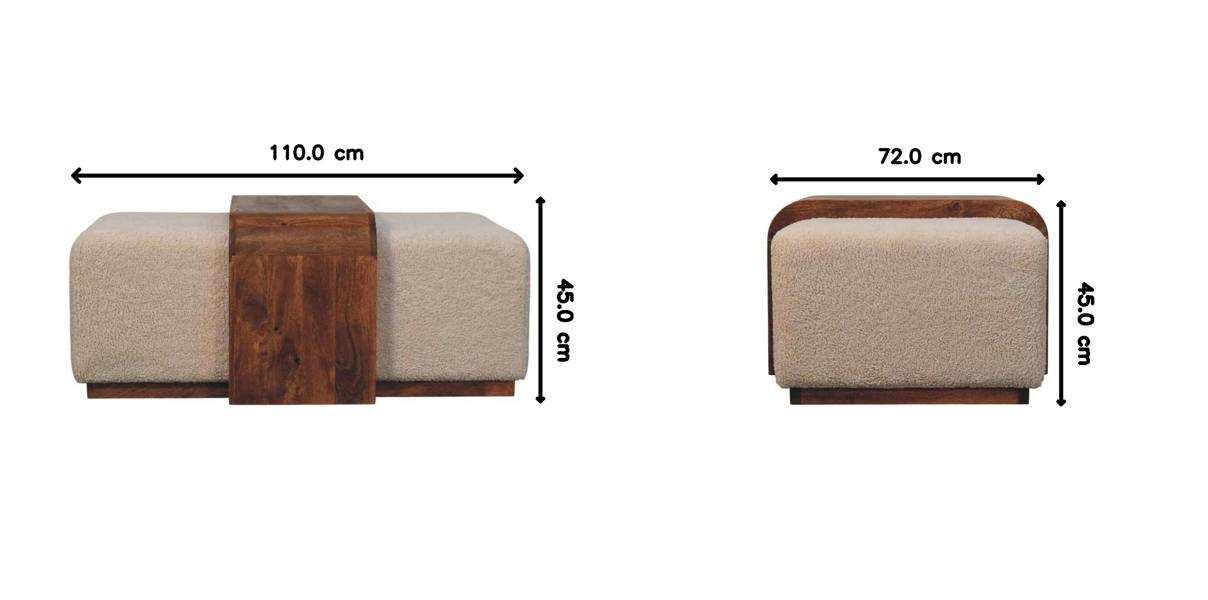 Artisan Furniture Solid Wood Arden Bench Duo