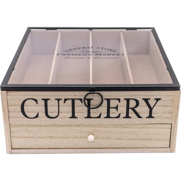 Maison des Cadeaux 5-Compartment Cutlery & Utensil Organiser with Drawer