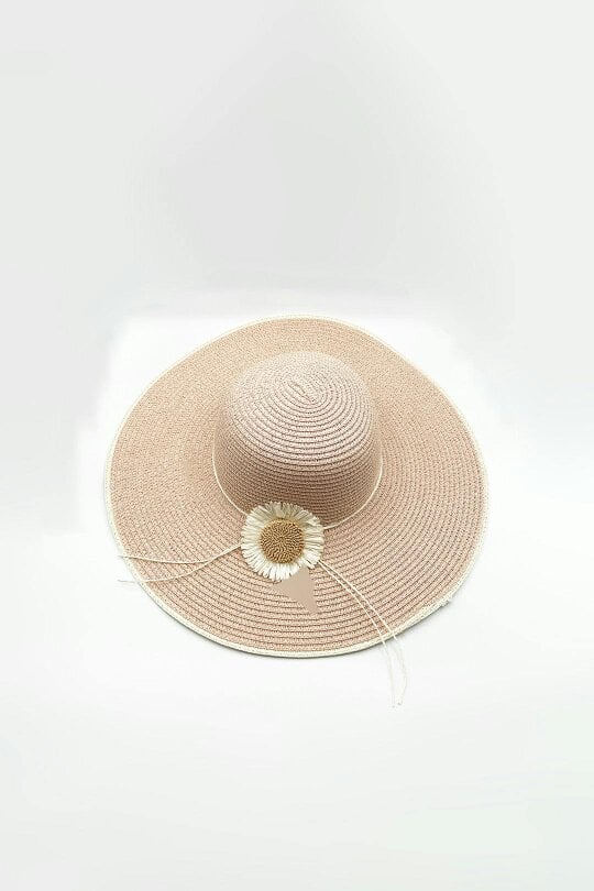 SVNX Sunflower Straw Sun Hat in Pink