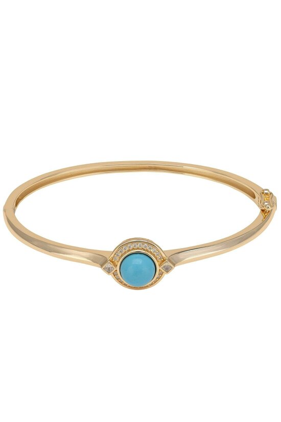 Latelita Clara Bow Bangle Turquoise Gold