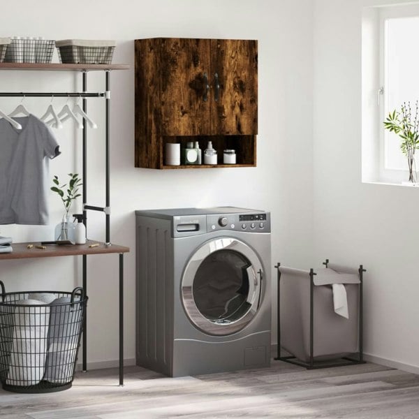 Berkfield Wall Cabinet Smoked Oak 60x31x70 cm Engineered Wood