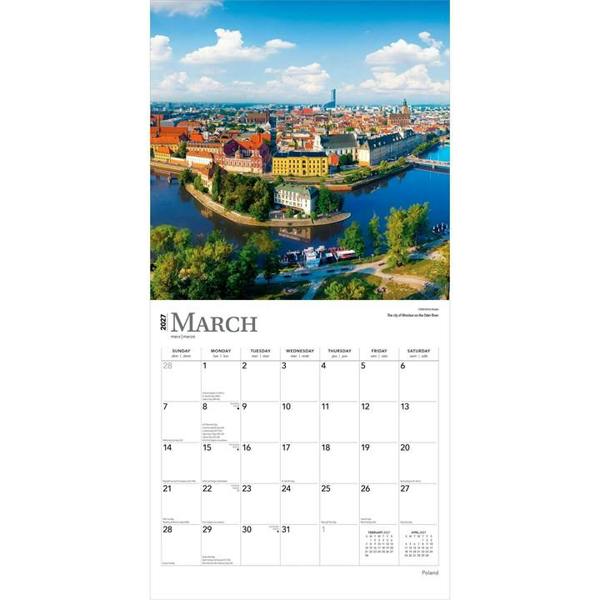 Europe Poland Calendar 2027, Wall Calendars, Month To View, Travel, Gift