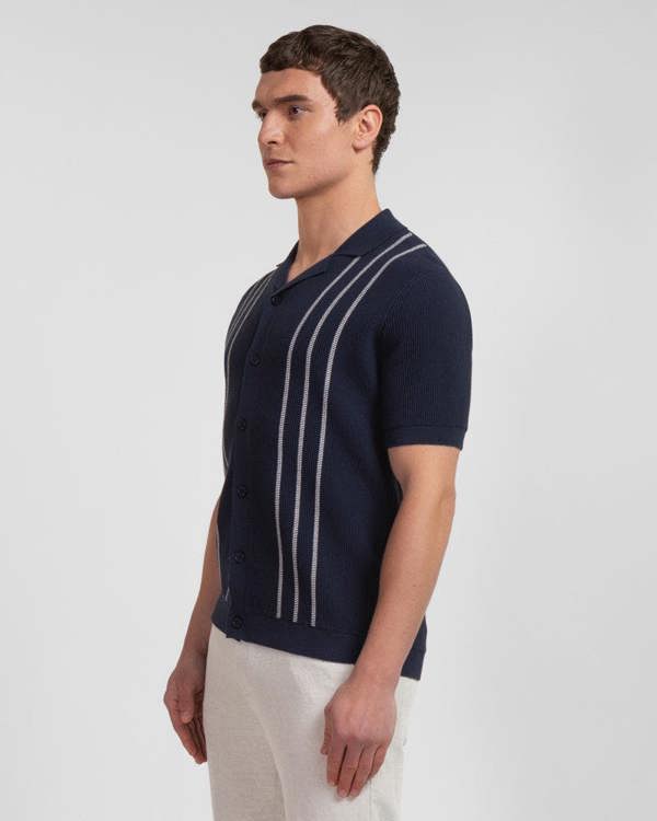 Steel & Jelly Holborn - Stripe Textured Short Sleeve Shirt