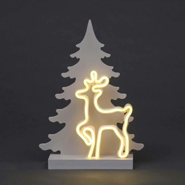 4cm Wooden Christmas Reindeer Silhouette with 135 Warm White LED Lights, Battery Operated Indoor Table Decoration image 1