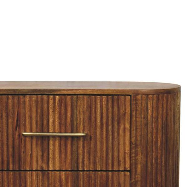 Artisan Furniture Solid Wood Ridgefront Chest – Amber Oak, 6 Drawers, Brown