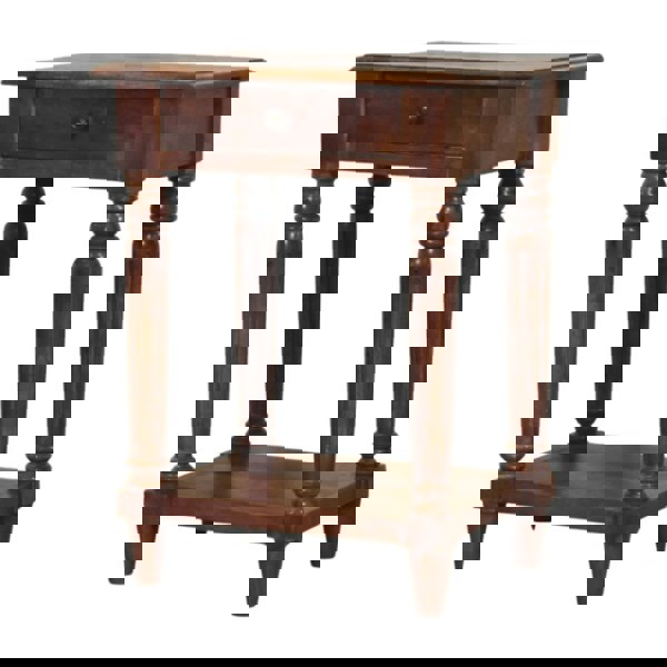 Artisan Furniture Solid Wood Turned Legs Chestnut 1 Drawer Side Table