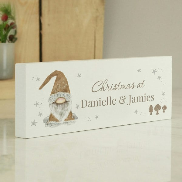 Personalised Memento Company Personalised Christmas Gonk Wooden Mantel Decoration