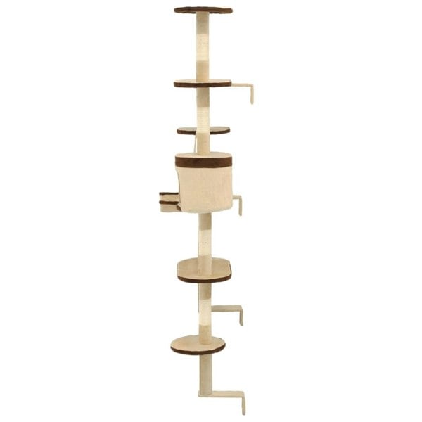 Berkfield Cat Tree with Sisal Scratching Posts Wall Mounted 194 cm