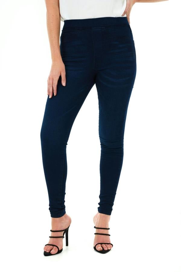 Smart Living Women's Stylish Skinny Fit Denim Jeggings with Pockets - Trendy & Comfy - Dark Wash
