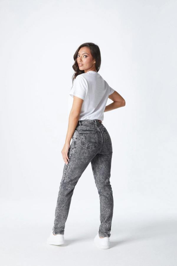 Urban Bliss Acid Wash Black Mom Jean