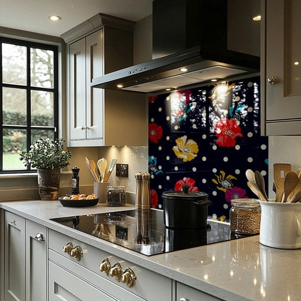 Benjamin Tate Design Flowers & Spots Splash Back