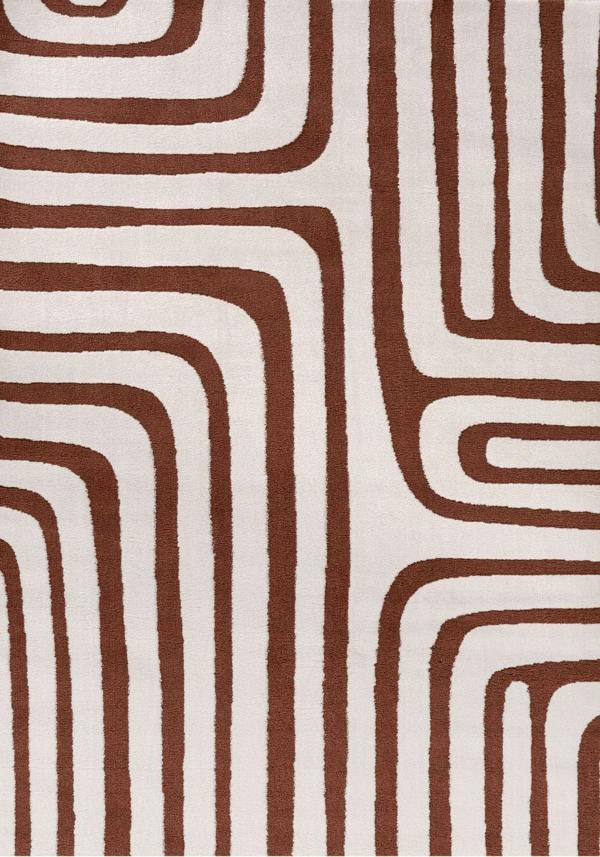 Patterned fabric with brown and white lines on a white background