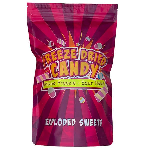 Exploded Sweets Freezie Bag - Halal Sour | Exploded Sweets | Freeze Dried Sweets UK