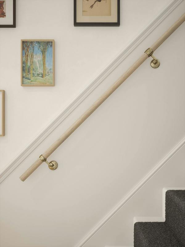 Handrails Direct Ryton Teak Straight Flight Handrail