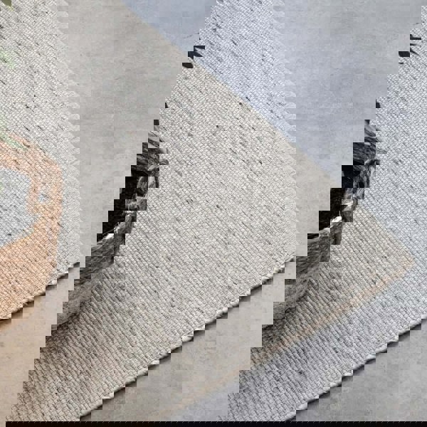 Handloom Jute Rug Dhaka Natural White