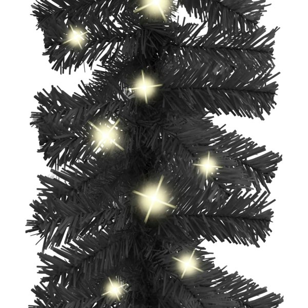 Berkfield Christmas Garland with LED Lights 10 m Black