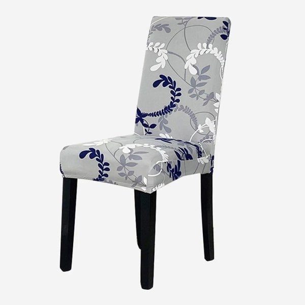  Anyseat Chair Cover Grey Leaf Vines Design with Anti-Dirt and Elastic Material for Dining Room Kitchen Wedding Hotel Banquet Restaurant