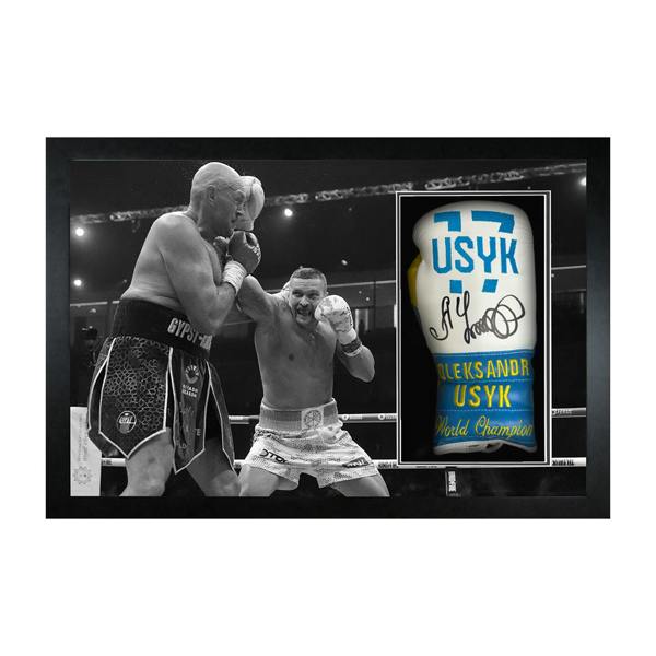 Oleksandr Usyk Signed Glove Iconic Frame