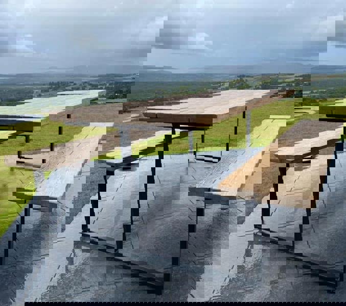 Outdoor Slatted Picnic Table with Fixed Benches - TRL Handmade Furniture