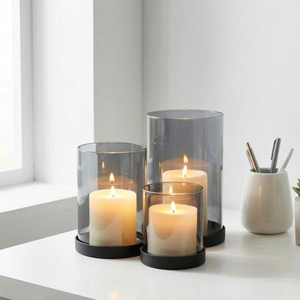 Garden Greatness Trio Smoked Glass Candle Holders