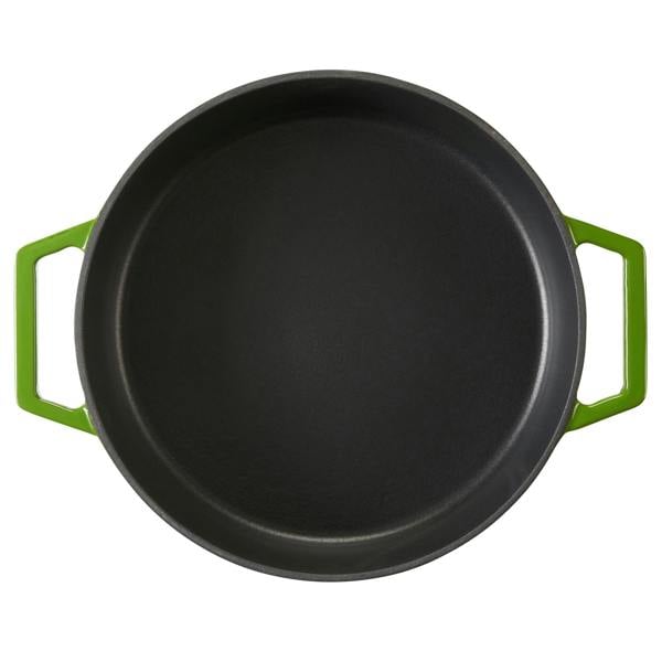 Cooks Professional 28cm Shallow Cast Iron Casserole | Graduated Green