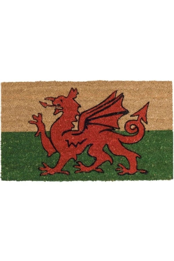 Coir Doormat Flag Red Dragon Design 40X70 cm