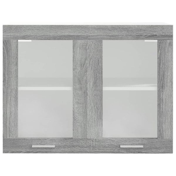 Berkfield Hanging Glass Cabinet Grey Sonoma 80x31x60 cm Engineered Wood