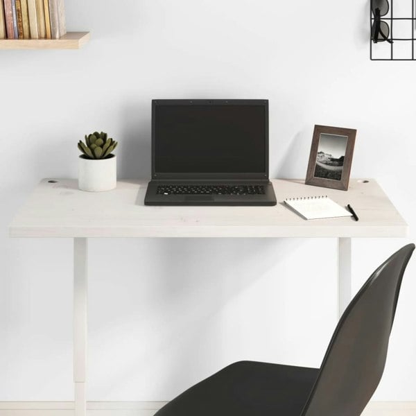 Berkfield Desk Top White 80x40x2.5 cm Solid Wood Pine