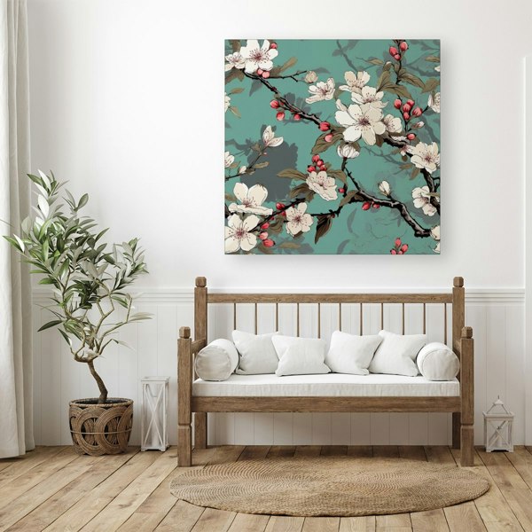 Warren Reed Pink Blossom Asian Design Canvas