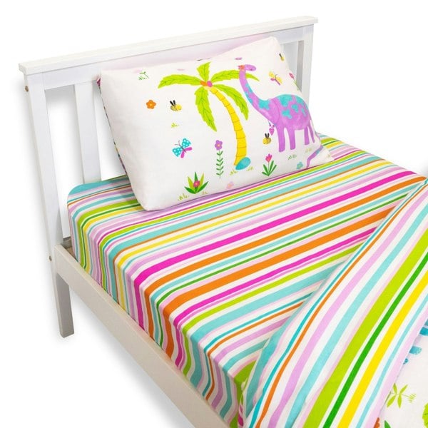 Happy Linen Company Daisy Dino Fitted Sheet