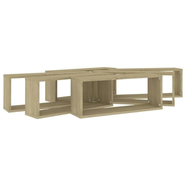 Berkfield Wall Cube Shelf 6 pcs Sonoma Oak 60x15x23 cm Engineered Wood