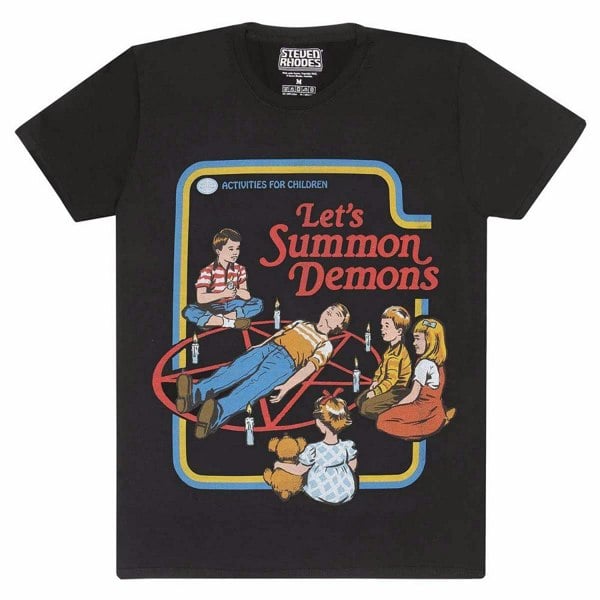 Steven Rhodes Unisex Adult Lets Summon Demons T-Shirt - Black