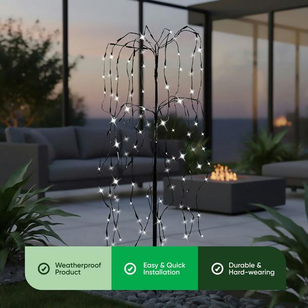 Gardenwize Solar Tree Light – Willow Tree with 200 LED Lights