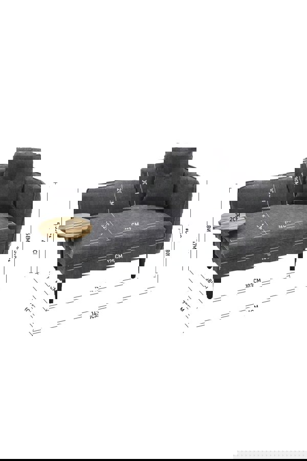 Living and Home Linen Chaise Lounge with Tray Table