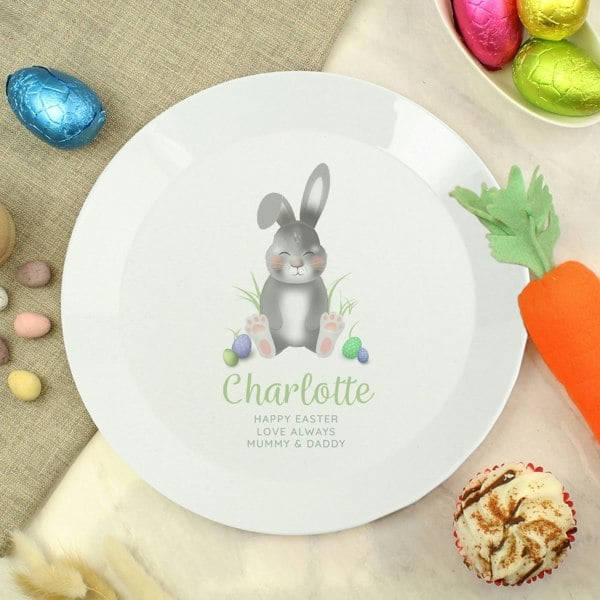 Personalised Memento Company Personalised Easter Bunny Plastic Plate
