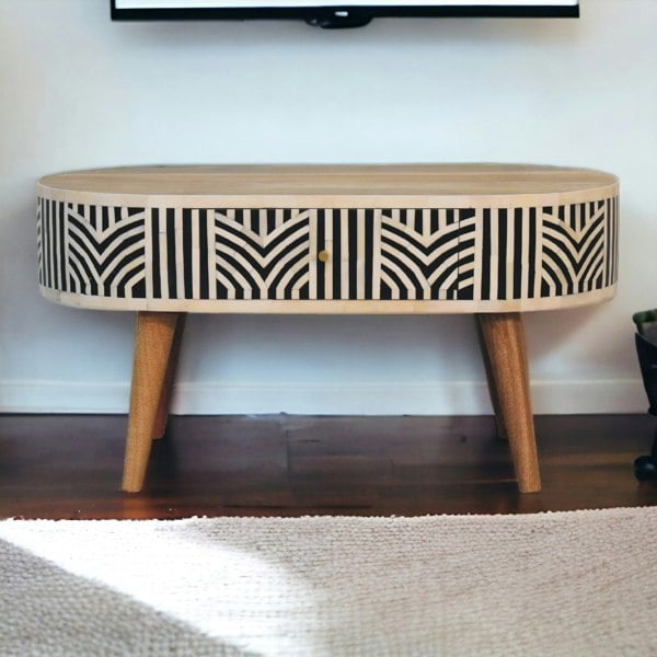 Artisan Furniture Solid Wood Edessa Bone Inlay Coffee Table