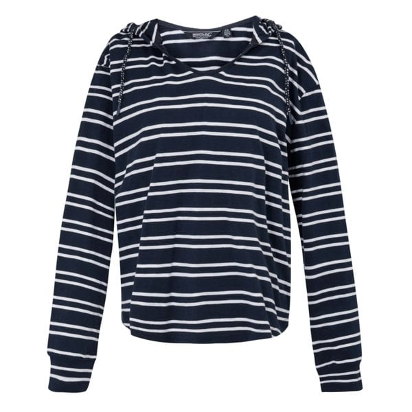 Regatta Women's Minerve Stripe V Neck Hoodie - Navy/White