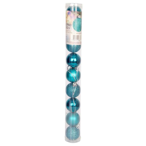 Shatchi 5cm Shatterproof Teal Blue Christmas Baubles Set for Tree and Festive Display