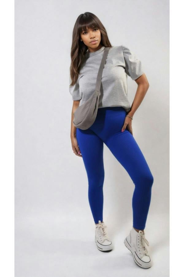Braylee High Waisted Wide Band Leggings - D.Blue